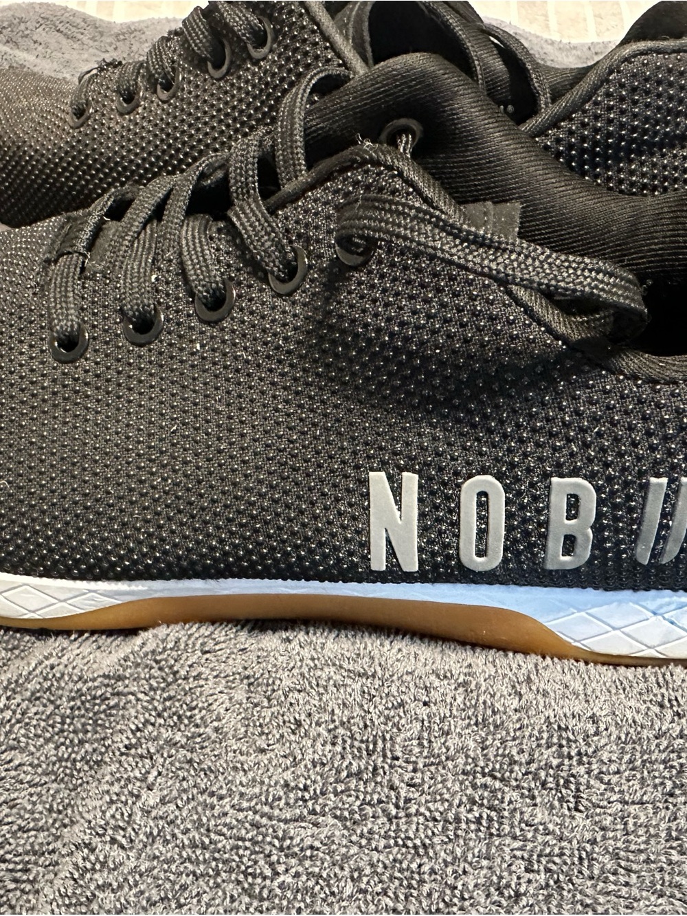 NOBULL Black Knit Cross-Training Sneakers with Gum Outsole